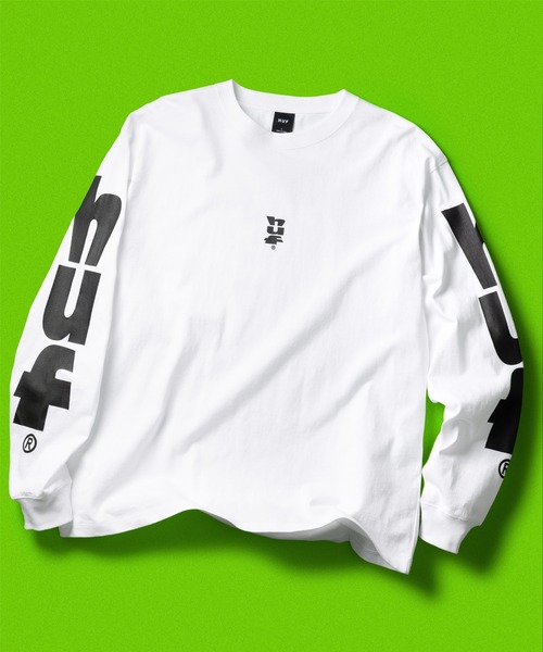 HUF(ハフ)の「MEGABLAST LS TEE(Tシャツ/カットソー・メンズ・ネイビー/ホワイト/ピンク/ブラック・L/M/S/XS/XXL/XL)」の2枚目の写真