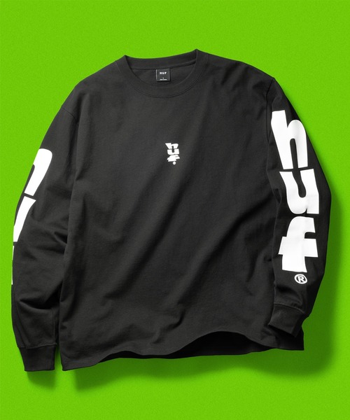 HUF(ハフ)の「MEGABLAST LS TEE(Tシャツ/カットソー・メンズ・ネイビー/ホワイト/ピンク/ブラック・L/M/S/XS/XXL/XL)」の1枚目の写真