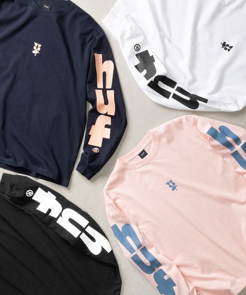 HUF(ハフ)の「MEGABLAST LS TEE(Tシャツ/カットソー・メンズ・ネイビー/ホワイト/ピンク/ブラック・L/M/S/XS/XXL/XL)」の5枚目の写真