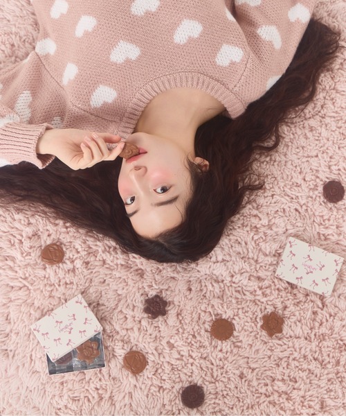 Heather(ヘザー)の「ジャガードハートニット 647653(ニット/セーター・レディース・ネイビー/レッド/ピンク・FREE)」の16枚目の写真