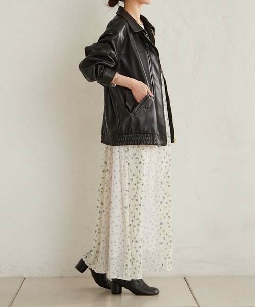 Omekashi（オメカシ）の「フラワーパネルキャミワンピース（ワンピース・レディース・ブラック/オフホワイト・38/36）」の4枚目の写真