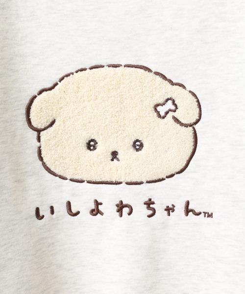 FUNALIVE（ファンアライブ）の「いしよわちゃんサガラ刺繍裏起毛BIGシルエットトレーナー（スウェット・メンズ・ブラック/オートミール・F）」の5枚目の写真