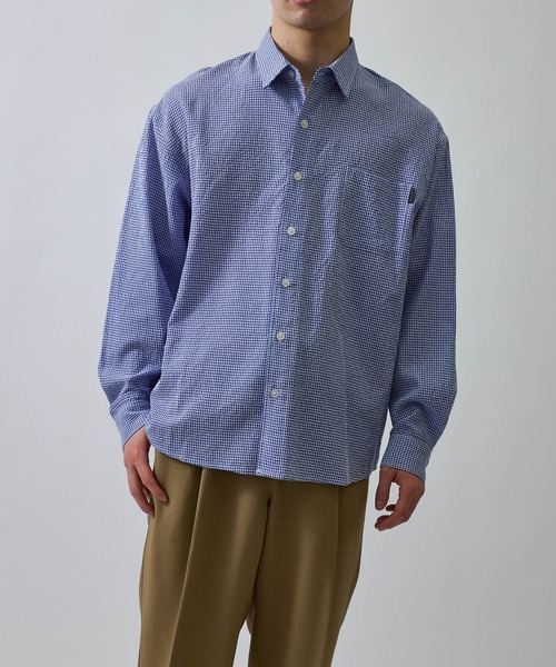 le cercle ADAM ET ROPE'(ルセルクルアダムエロペ)の「ギンガムチェックシアーサッカーシャツ(シャツ/ブラウス・メンズ・ブラック/ネイビー・L/M/S/LL)」の17枚目の写真