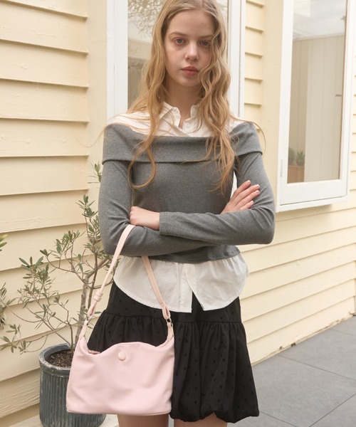 Birthday room(バースデイルーム)の「ミニショルダーバッグ/mini shoulder bag(ショルダーバッグ・レディース・ブラック/ライトブルー/ピンク/オフホワイト・FREE)」の6枚目の写真