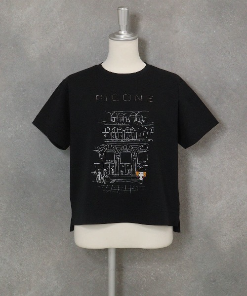 STUDIO PICONE（スタジオピッコーネ）の「コットン混冷感ポンチプルオーバー（Tシャツ/カットソー・レディース・ベージュ/ホワイト/ライトブルー/ブラック・LL/L/M）」の3枚目の写真
