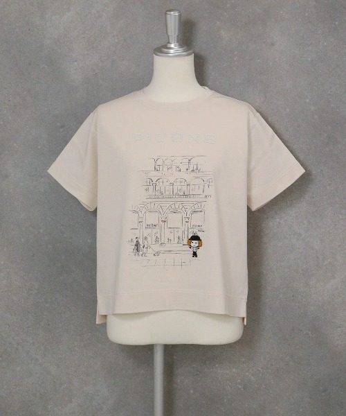 STUDIO PICONE（スタジオピッコーネ）の「コットン混冷感ポンチプルオーバー（Tシャツ/カットソー・レディース・ベージュ/ホワイト/ライトブルー/ブラック・LL/L/M）」の8枚目の写真