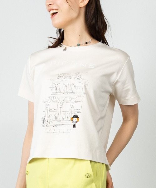 STUDIO PICONE（スタジオピッコーネ）の「コットン混冷感ポンチプルオーバー（Tシャツ/カットソー・レディース・ベージュ/ホワイト/ライトブルー/ブラック・LL/L/M）」の13枚目の写真