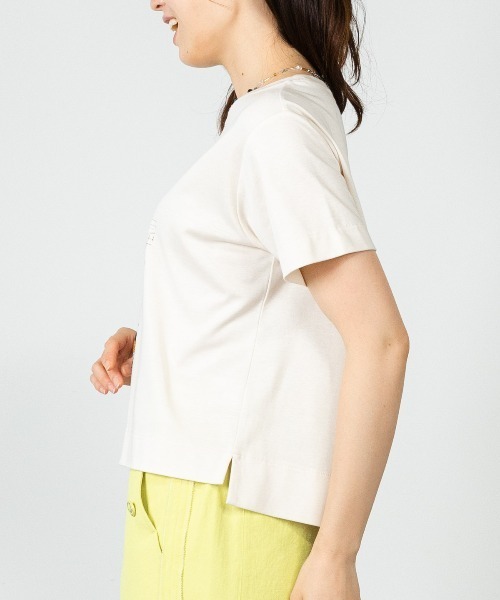 STUDIO PICONE（スタジオピッコーネ）の「コットン混冷感ポンチプルオーバー（Tシャツ/カットソー・レディース・ベージュ/ホワイト/ライトブルー/ブラック・LL/L/M）」の14枚目の写真