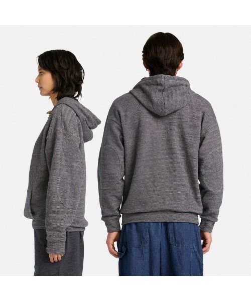 Timberland(ティンバーランド)の「ヘリンボーン フルジップ スウェットシャツ ユニセックス(パーカー・メンズ・ネイビー・LARGE/MEDIUM/SMALL/X-LARGE/XX-LARGE)」の6枚目の写真