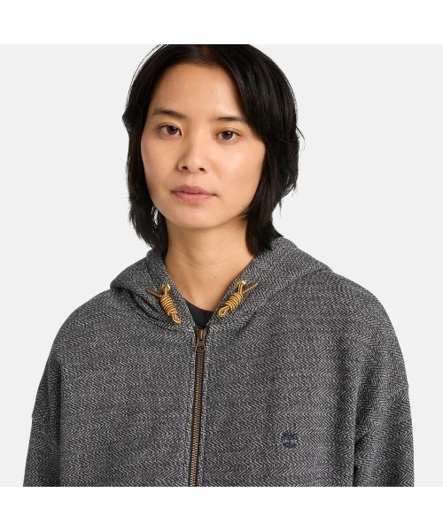 Timberland(ティンバーランド)の「ヘリンボーン フルジップ スウェットシャツ ユニセックス(パーカー・メンズ・ネイビー・LARGE/MEDIUM/SMALL/X-LARGE/XX-LARGE)」の7枚目の写真