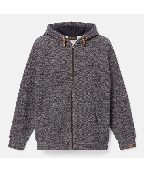 Timberland(ティンバーランド)の「ヘリンボーン フルジップ スウェットシャツ ユニセックス(パーカー・メンズ・ネイビー・LARGE/MEDIUM/SMALL/X-LARGE/XX-LARGE)」の8枚目の写真