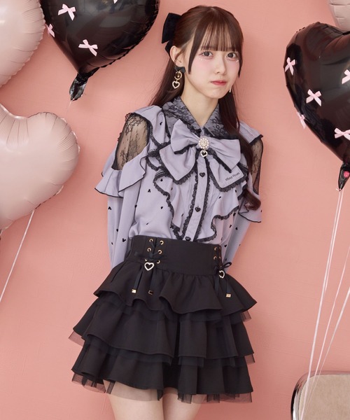 ROJITA(ロジータ)の「【Disney collection by ROJITA】ミッキーシルエットフロッキープリントブラウス(シャツ/ブラウス・レディース・パープル/ピンク/グレー・FREE)」の8枚目の写真