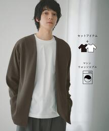 THE SHOP TK （ザ ショップ ティーケー ）の「【2点セット】カーディガン＋半袖Tシャツ 洗濯機OK（カーディガン/ボレロ）」