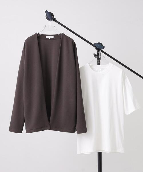 THE SHOP TK （ザ ショップ ティーケー ）の「【2点セット】カーディガン＋半袖Tシャツ 洗濯機OK（カーディガン/ボレロ・メンズ・ブラウン系その他/ライトグレー/ネイビー/ブルーグリーン・02/04/03）」の6枚目の写真