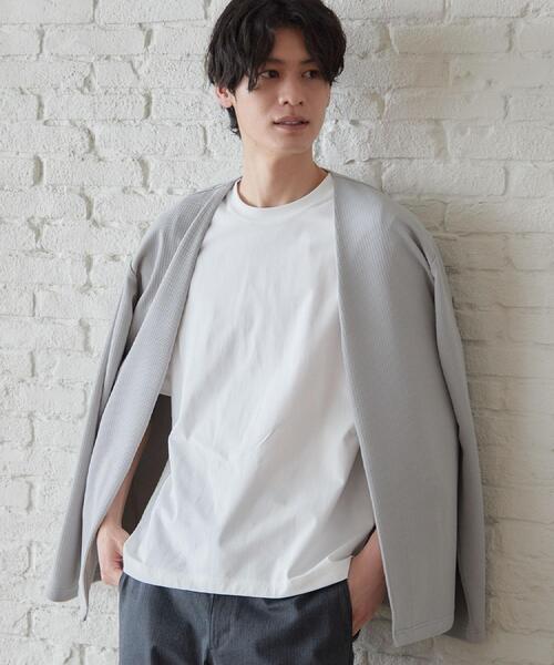 THE SHOP TK （ザ ショップ ティーケー ）の「【2点セット】カーディガン＋半袖Tシャツ 洗濯機OK（カーディガン/ボレロ・メンズ・ブラウン系その他/ライトグレー/ネイビー/ブルーグリーン・02/04/03）」の11枚目の写真