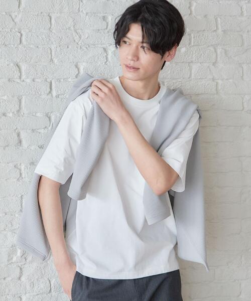 THE SHOP TK （ザ ショップ ティーケー ）の「【2点セット】カーディガン＋半袖Tシャツ 洗濯機OK（カーディガン/ボレロ・メンズ・ブラウン系その他/ライトグレー/ネイビー/ブルーグリーン・02/04/03）」の12枚目の写真