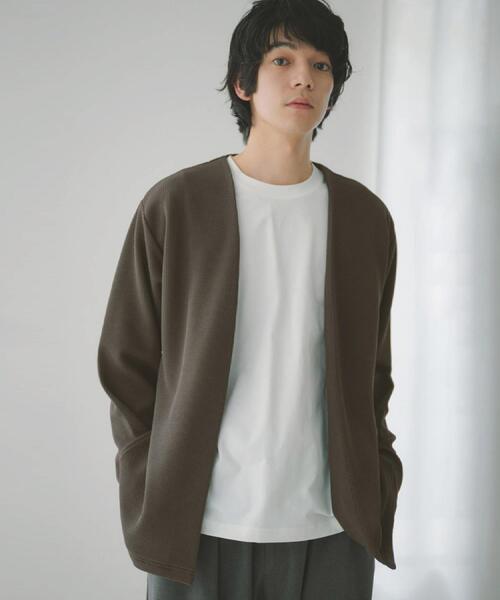 THE SHOP TK （ザ ショップ ティーケー ）の「【2点セット】カーディガン＋半袖Tシャツ 洗濯機OK（カーディガン/ボレロ・メンズ・ブラウン系その他/ライトグレー/ネイビー/ブルーグリーン・02/04/03）」の13枚目の写真