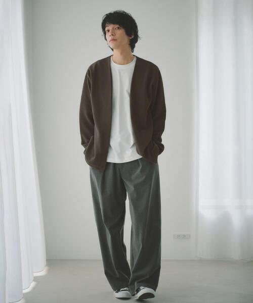 THE SHOP TK （ザ ショップ ティーケー ）の「【2点セット】カーディガン＋半袖Tシャツ 洗濯機OK（カーディガン/ボレロ・メンズ・ブラウン系その他/ライトグレー/ネイビー/ブルーグリーン・02/04/03）」の14枚目の写真