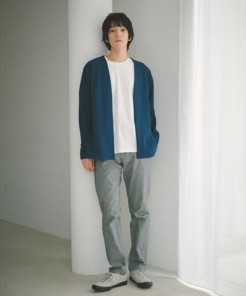 THE SHOP TK （ザ ショップ ティーケー ）の「【2点セット】カーディガン＋半袖Tシャツ 洗濯機OK（カーディガン/ボレロ・メンズ・ブラウン系その他/ライトグレー/ネイビー/ブルーグリーン・02/04/03）」の18枚目の写真