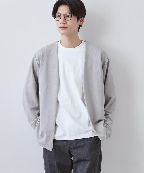 THE SHOP TK （ザ ショップ ティーケー ）の「【2点セット】カーディガン＋半袖Tシャツ 洗濯機OK（カーディガン/ボレロ・メンズ・ブラウン系その他/ライトグレー/ネイビー/ブルーグリーン・02/04/03）」の19枚目の写真