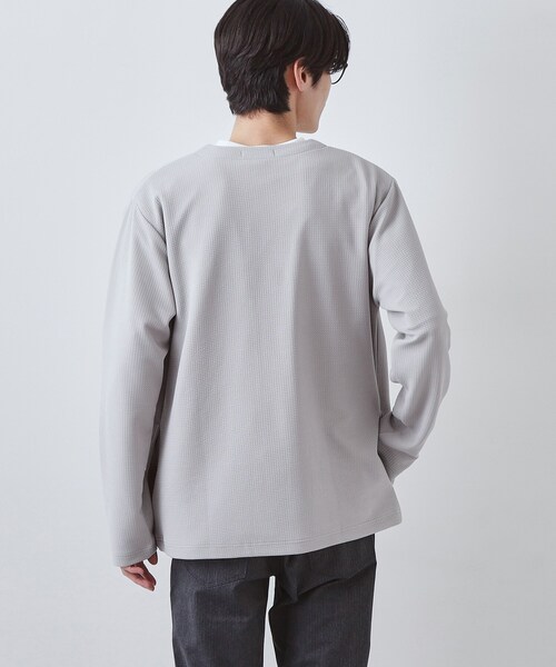 THE SHOP TK （ザ ショップ ティーケー ）の「【2点セット】カーディガン＋半袖Tシャツ 洗濯機OK（カーディガン/ボレロ・メンズ・ブラウン系その他/ライトグレー/ネイビー/ブルーグリーン・02/04/03）」の21枚目の写真