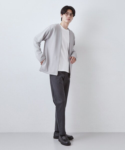THE SHOP TK （ザ ショップ ティーケー ）の「【2点セット】カーディガン＋半袖Tシャツ 洗濯機OK（カーディガン/ボレロ・メンズ・ブラウン系その他/ライトグレー/ネイビー/ブルーグリーン・02/04/03）」の22枚目の写真