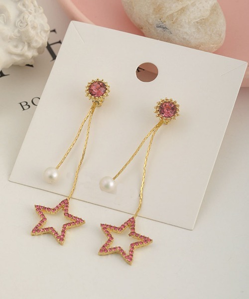 shoppinggo(ショッピングゴー)の「パール ピアス 星 ハート レディース 揺れる アクセサリー(ピアス(両耳用)・レディース・ゴールド系その他/ゴールド・FREE)」の6枚目の写真