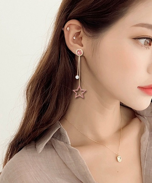 shoppinggo(ショッピングゴー)の「パール ピアス 星 ハート レディース 揺れる アクセサリー(ピアス(両耳用)・レディース・ゴールド系その他/ゴールド・FREE)」の9枚目の写真