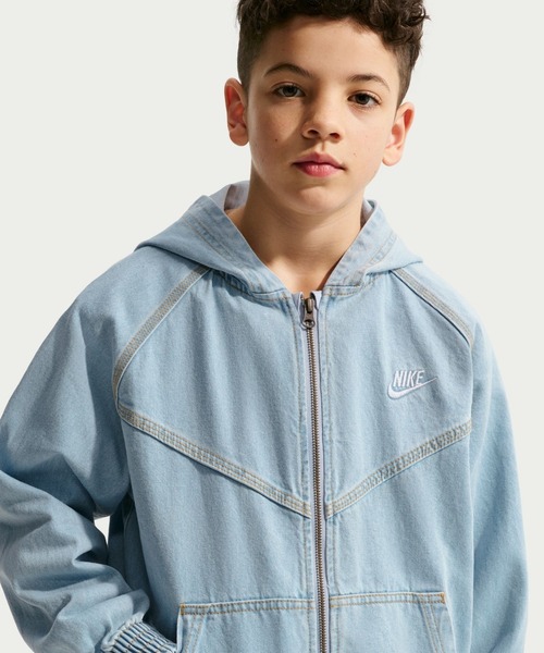 NIKE(ナイキ)の「ナイキ NIKE YTH NSW WR デニム フルジップ ジャケット(ジャージ・キッズ・ブルー・140cm/150cm/160cm/170)」の6枚目の写真
