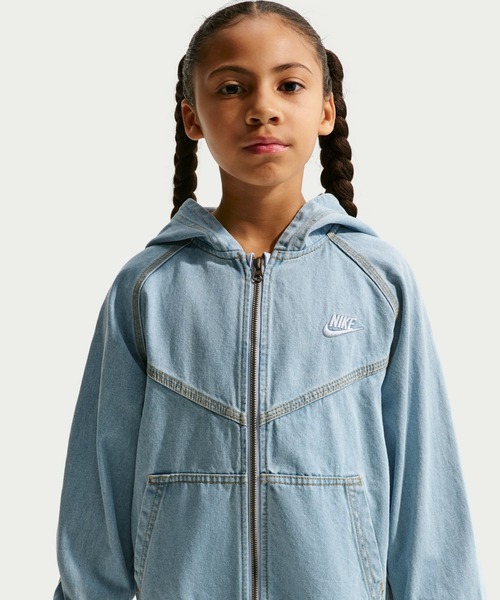 NIKE(ナイキ)の「ナイキ NIKE YTH NSW WR デニム フルジップ ジャケット(ジャージ・キッズ・ブルー・140cm/150cm/160cm/170)」の4枚目の写真