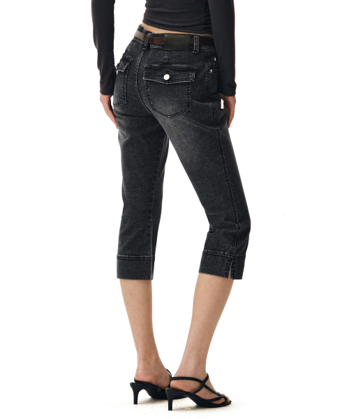 DECET WOMEN(デケット ウーマン)の「Seamed Low Rise Capri Jeans DCWPT024BLACK(その他パンツ・レディース・その他・X-SMALL/SMALL/MEDIUM/LARGE)」の3枚目の写真