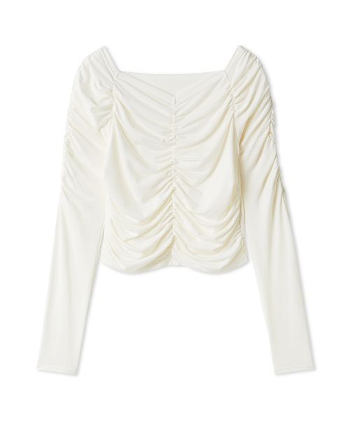 SNIDEL（スナイデル）の「ギャザーカットプルオーバー（Tシャツ/カットソー・レディース・ホワイト/サックスブルー/レッド/その他・F）」の2枚目の写真