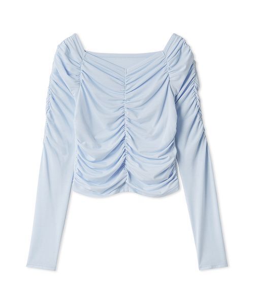 SNIDEL（スナイデル）の「ギャザーカットプルオーバー（Tシャツ/カットソー・レディース・ホワイト/サックスブルー/レッド/その他・F）」の5枚目の写真