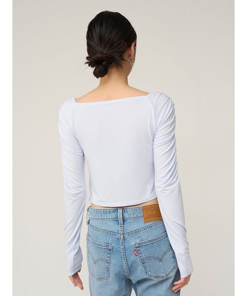 SNIDEL（スナイデル）の「ギャザーカットプルオーバー（Tシャツ/カットソー・レディース・ホワイト/サックスブルー/レッド/その他・F）」の6枚目の写真