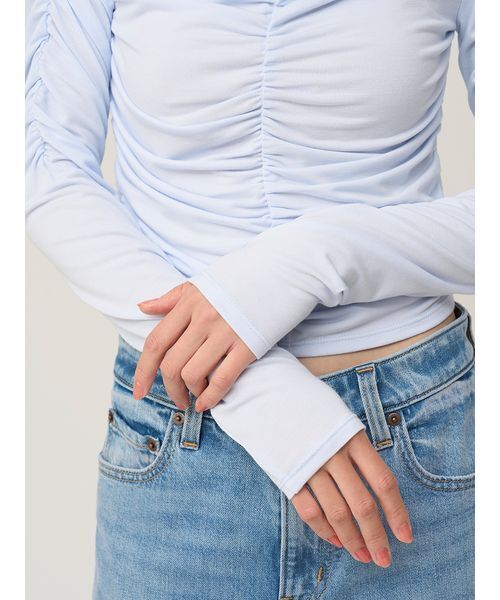 SNIDEL（スナイデル）の「ギャザーカットプルオーバー（Tシャツ/カットソー・レディース・ホワイト/サックスブルー/レッド/その他・F）」の9枚目の写真