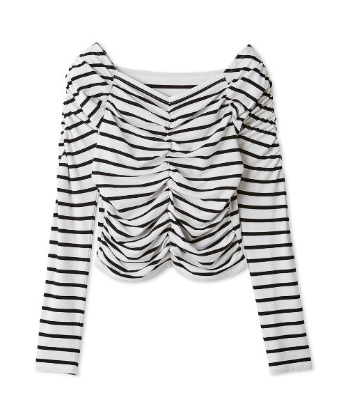 SNIDEL（スナイデル）の「ギャザーカットプルオーバー（Tシャツ/カットソー・レディース・ホワイト/サックスブルー/レッド/その他・F）」の4枚目の写真