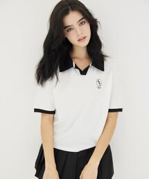 カラー配色半袖Tシャツホワイト