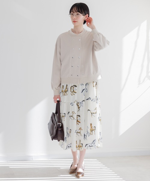 Paradise Picnic（パラダイスピクニック）の「ホース柄アシメ切替ワンピース（ワンピース・レディース・アイボリー/ブラック・FREE）」の16枚目の写真