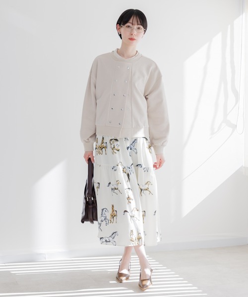 Paradise Picnic（パラダイスピクニック）の「ホース柄アシメ切替ワンピース（ワンピース・レディース・アイボリー/ブラック・FREE）」の17枚目の写真