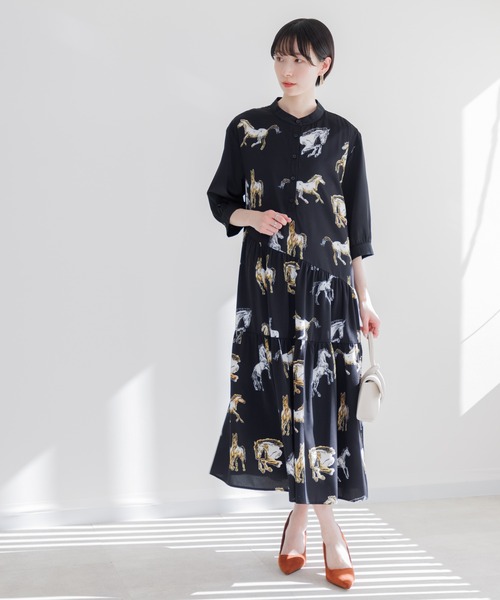 Paradise Picnic（パラダイスピクニック）の「ホース柄アシメ切替ワンピース（ワンピース・レディース・アイボリー/ブラック・FREE）」の20枚目の写真