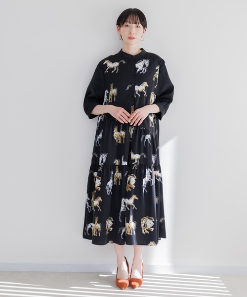 Paradise Picnic（パラダイスピクニック）の「ホース柄アシメ切替ワンピース（ワンピース・レディース・アイボリー/ブラック・FREE）」の12枚目の写真