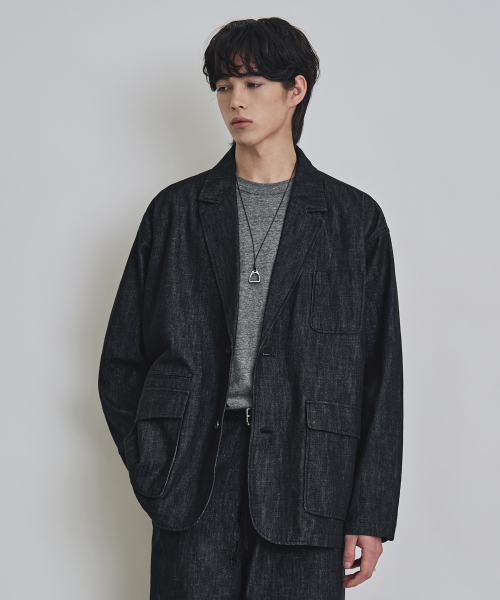 COSTUME O’CLOCK(コスチュームオクロック)の「デニムルーズフィットウォッシュドブレザー CPブラック COOSJK044CPBLACK(テーラードジャケット・メンズ・その他・SMALL/MEDIUM/LARGE)」の3枚目の写真