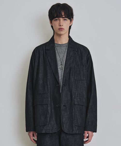 COSTUME O’CLOCK(コスチュームオクロック)の「デニムルーズフィットウォッシュドブレザー CPブラック COOSJK044CPBLACK(テーラードジャケット・メンズ・その他・SMALL/MEDIUM/LARGE)」の4枚目の写真