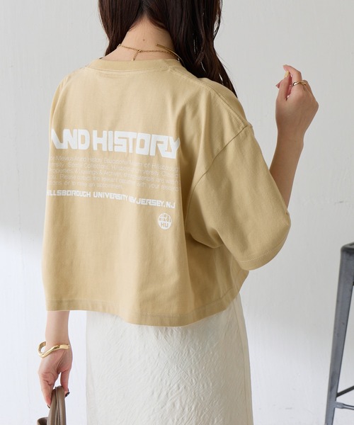 GOOD MOTIVE TEE(グッドモチーブティー)の「GOOD MOTIVE TEE/ロゴTシャツ(Tシャツ/カットソー・レディース・ベージュ・FREE)」の5枚目の写真