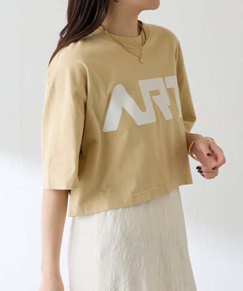 GOOD MOTIVE TEE(グッドモチーブティー)の「GOOD MOTIVE TEE/ロゴTシャツ(Tシャツ/カットソー・レディース・ベージュ・FREE)」の6枚目の写真