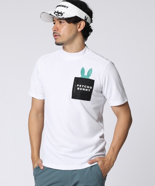 Psycho Bunny（サイコバニー）の「[GOLF]ポケットバニー モックネックTシャツ（Tシャツ/カットソー・メンズ・ホワイト/ブラック/ライトイエロー/ブルー・X-LARGE/LARGE/MEDIUM）」の2枚目の写真