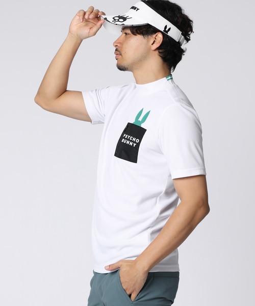 Psycho Bunny（サイコバニー）の「[GOLF]ポケットバニー モックネックTシャツ（Tシャツ/カットソー・メンズ・ホワイト/ブラック/ライトイエロー/ブルー・X-LARGE/LARGE/MEDIUM）」の5枚目の写真