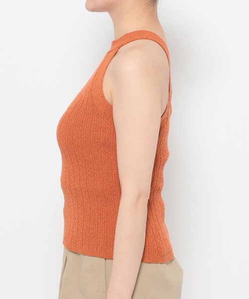 mysty woman（ミスティウーマン）の「ホルターバッククロスニットNS 665897（ニット/セーター・レディース・アイボリー/ブラック/オレンジ・FREE）」の14枚目の写真