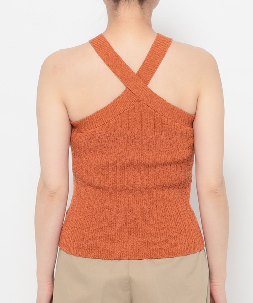 mysty woman（ミスティウーマン）の「ホルターバッククロスニットNS 665897（ニット/セーター・レディース・アイボリー/ブラック/オレンジ・FREE）」の15枚目の写真