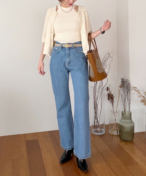 mysty woman（ミスティウーマン）の「ホルターバッククロスニットNS 665897（ニット/セーター・レディース・アイボリー/ブラック/オレンジ・FREE）」の11枚目の写真